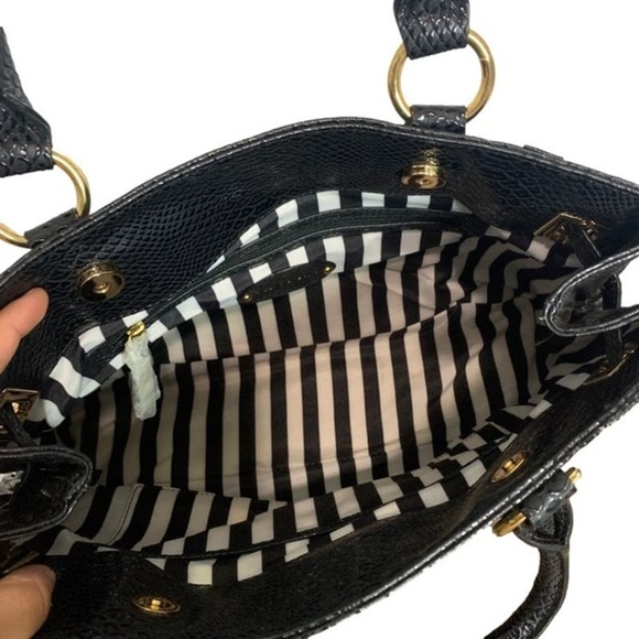 Gianni bini Black Animal Print Shoulder Bag Tote - Picture 6 of 8